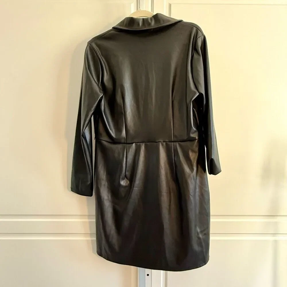 NWT Michael Kors plus size faux leather wrap dress Size petite XL